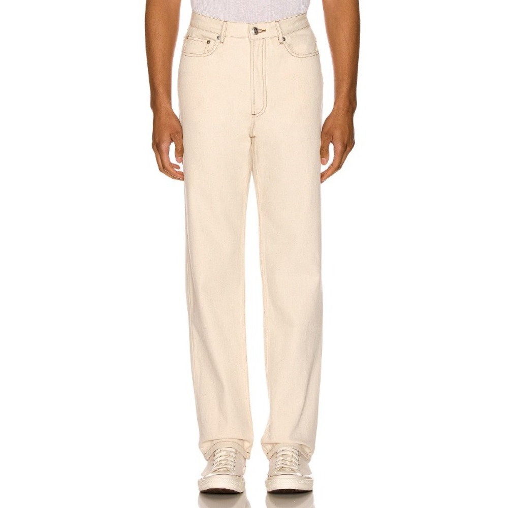 APC Jean Martin Cotton Ecru Off White Straight Leg Denim Jeans Mens 30